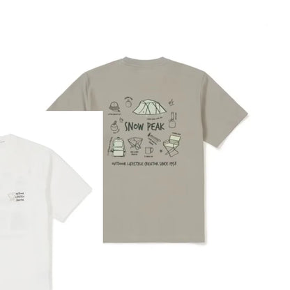 Men's Outdoor Cotton T-Shirt Dynamic Encryption Print Streetwear Top Black Crew Neck Summer Graphic Tee