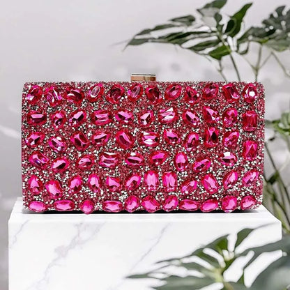 Luxury Diamond Clutch Bag Elegant Stylish Multi-color Square Fashionable Dress Cheongsam  Evening Bag for Wedding Dinner Party