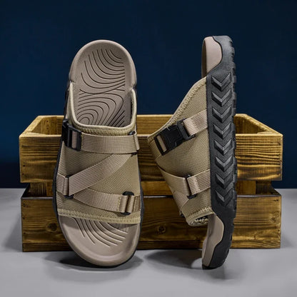 Men's Thick Soled Round Toe Fashionable Slippers Women's Comfortable Breathable Casual, Wear-resistant Sandals Summer Slippers