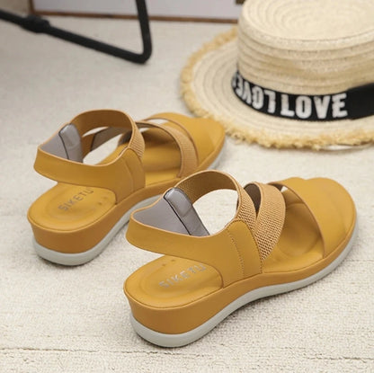 Summer New Sweet Sports Style Women's Fashion Elastic Band Comfortable 4 CM Thick Sole Lightweight Beach Casual Sandals