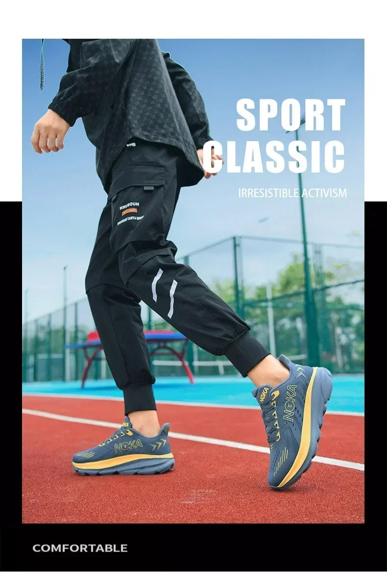 Men's Running Shoes Breathable Cushioning Couple Non-Slip Outdoor Jogging Trainer Race Sneakers Luxury shoes Mesh Off-road Shoes