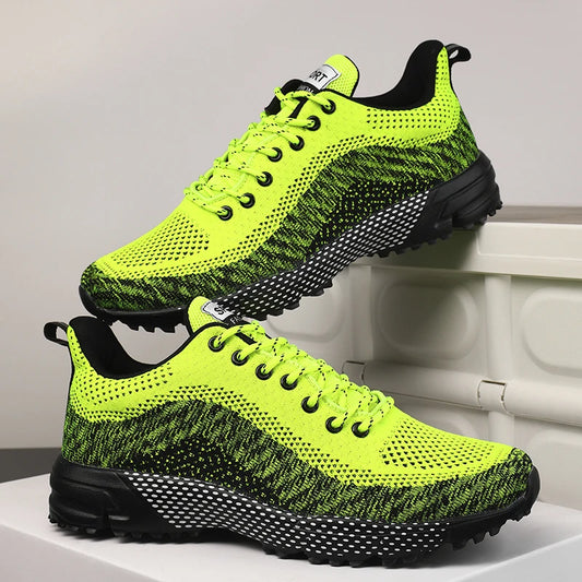 Summer Men's New Mesh Strap Tennis Sports Running Shoes Large Breathable Work and Leisure Vulcanized Shoes Zapatillas Hombre