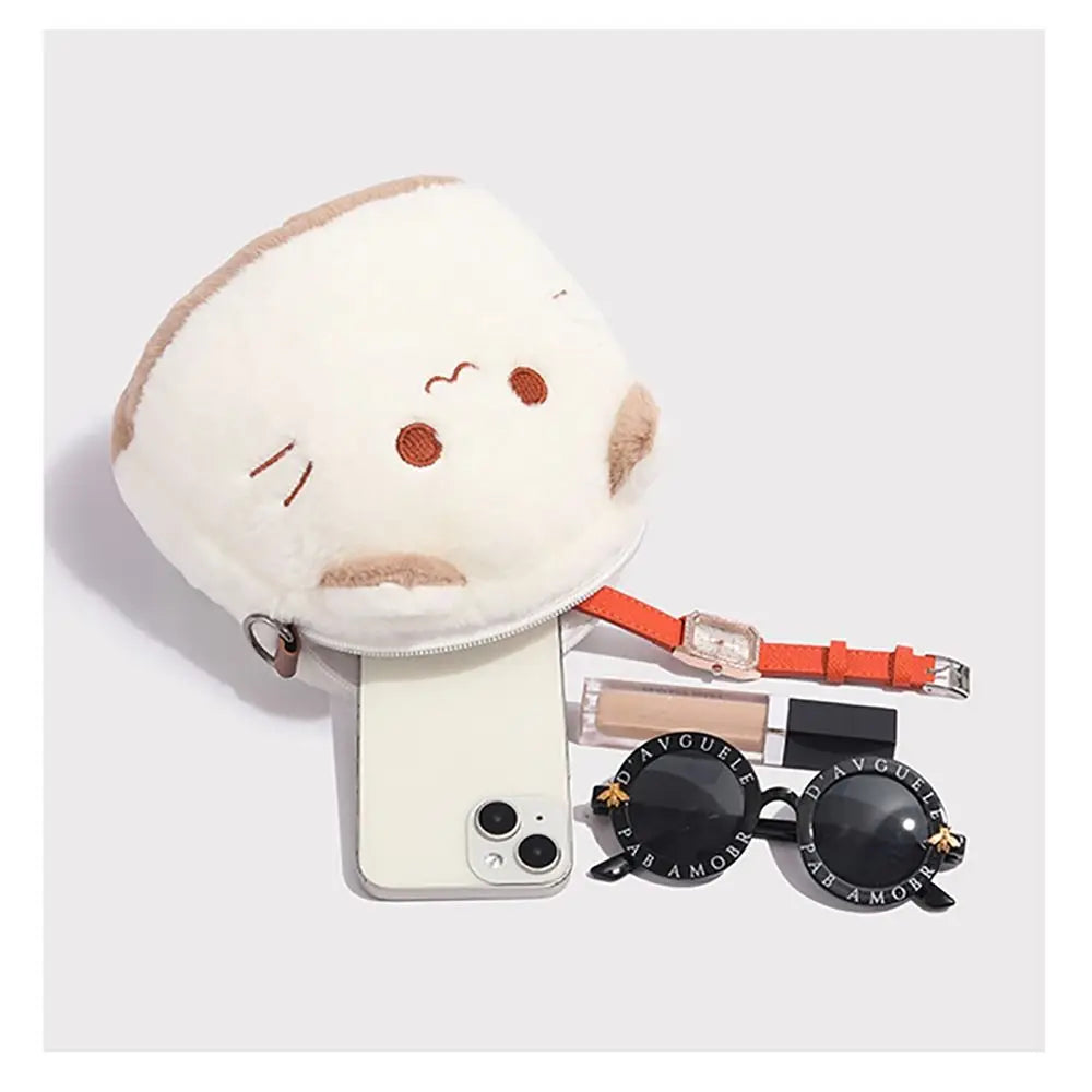 2025 Cute Plush Backpack Student Schoolbag Fashion Cartoon Furry Cat Bag Adorable Kitten Handbag for Woman Kids