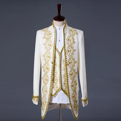 2023 New Retro Court Style Men's Tuxedo Men's Suit Three-piece Suit for European and American Opera Stage Costumes Dress Suit