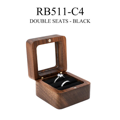 Real Walnut Wood Jewellery Box Wholesale Pendant Necklace Ring earring Gift Display Packaging Case with Velvet Interior
