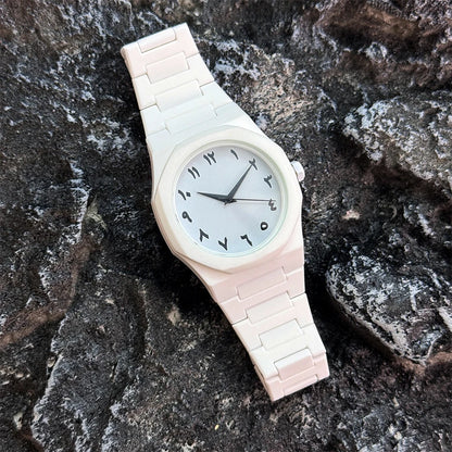 Hot sales in the Middle East high-end plastic men's watch with Arabic numerals neutral casual simple quartz watch
