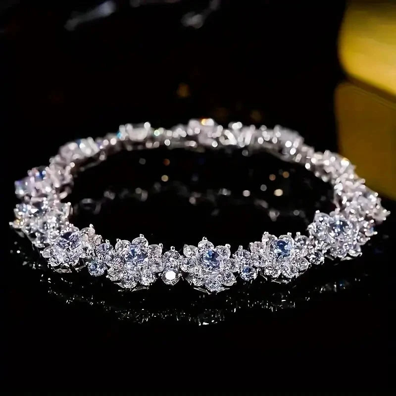 D VVS1 Moissanite Diamonds Bracelet Necklace For Women 925 Sterling Silver Jewelry Plated 18k Gold For Engagement Wedding Gift
