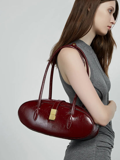 YANATARI underarm cowhide Genuine leather handbags women vintage shoulder bag female luxury bag high quality long bag
