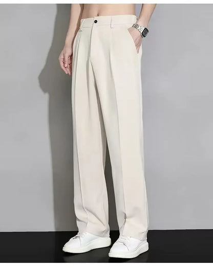 Summer Thin Suit Pants Men's Casual Trousers Loose Fit Straight Leg High End Trousers Dropshipping Fashion Sense