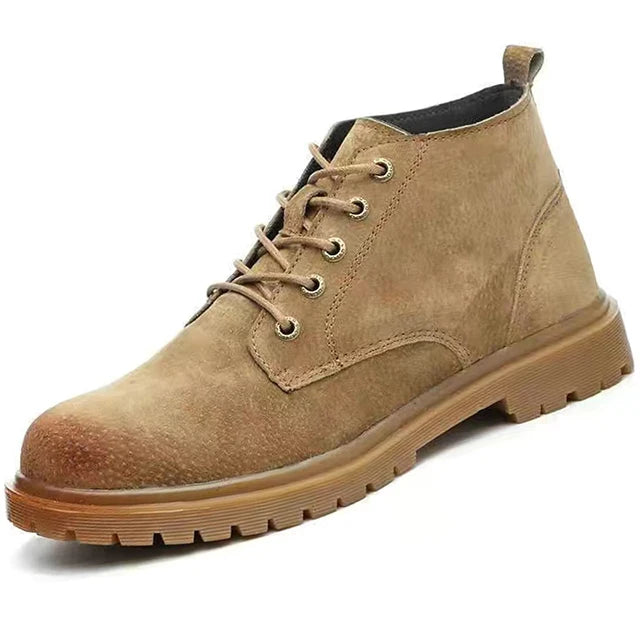 Water Proof Work Boots Safety Shoes Indestructible Genuine Leather Boots Steel Toe Shoes Puncture-Proof Industrial Shoes Durable