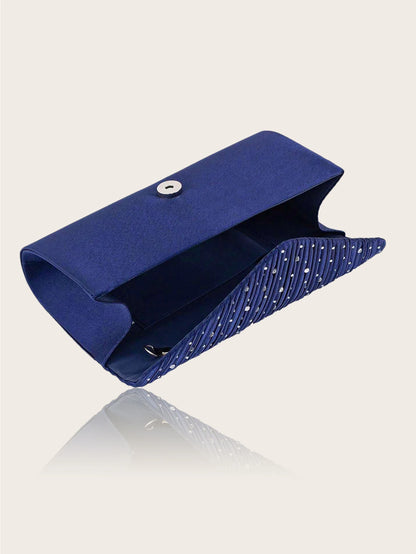 Sparkling and Luxurious Rhinestone Party Women's Clutch Bag with Gorgeous Rhinestone Pendant Necklace, Earrings, Bracelet Set, Especially Suitable for Party Girls, Brides, College Students' Evening Bag, Shoulder Crossbody Bag
