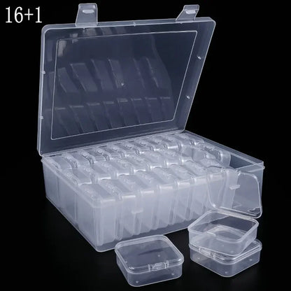 Small Bead Organizer Cases Plastic Organizer Box Mini Clear Bead Storage Container Box with Hinged Lid for DIY Jewelry Supply