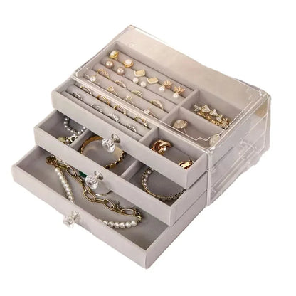 Jewelry Box 2025 New Large Capacity Exquisite Earrings Necklace Storage Ring  jewlery box  packaging box  jewelry organizer