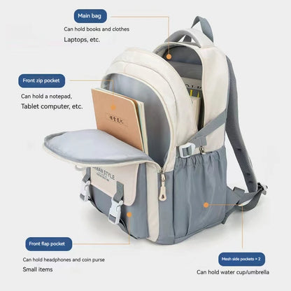 Large Capacity Backpack 2024 New College Style Female Leisure Backpack Fashion Travel Junior High School Students