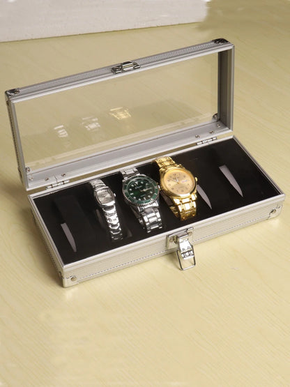 Watch Box 6/12/24 Girds Luxury Premium Quality Aluminum Alloy Product Pattern Storage Clock Box Collection Display Gif