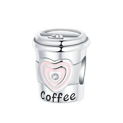925 Sterling silve Coffee Cup Pumpkin Cart Series Charm Fit 4mm aperture Bracelet Charm Bead Necklace Diy Women Jewelry