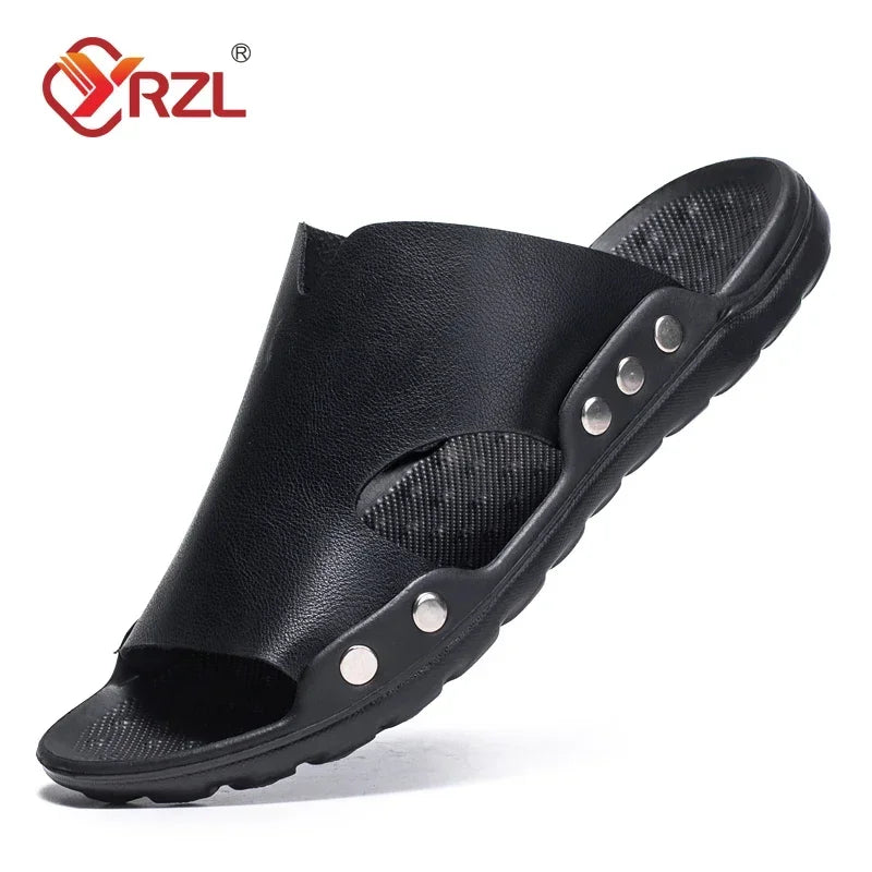 YRZL Men's Shoes Summer Slippers Mens Indoor Slides Casual Sandals Man Lightweight Breathable Beach Slippers for Men Sandals