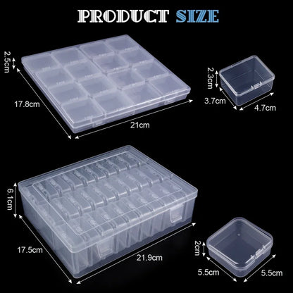 Small Bead Organizer Cases Plastic Organizer Box Mini Clear Bead Storage Container Box with Hinged Lid for DIY Jewelry Supply