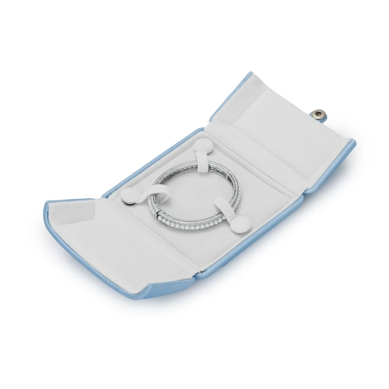 Oirlv Blue Jewelry Box Gift Boxes PU Leather Jewelry Boxes Wholesale Blue Wedding Ring Earring Bracelet Necklace Jewelry Box Set