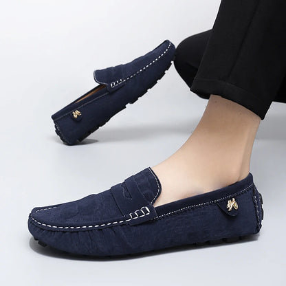 2025 New Handmade Beanie Shoes Men's Light Luxury Crocodile Pattern Trendy Easiest for Match Slip-On Lazy Loafers Men's and Women's Driving Trendy Shoes