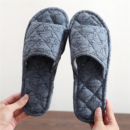 New Pure Cotton Indoor Home Slippers Anti-Slip Cloth Bot Silent for Wooden Floor Spring Summer Women's Slippers Home Comfort