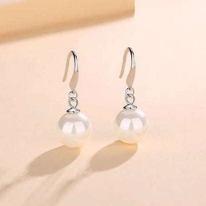 925 Sterling Silver Fashion Jewelry Pearl Drop Earrings For Lady New XY0009