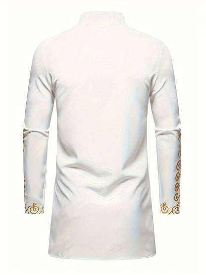 Traditional Culture Mens Suit Suit Muslim Suit Personalized 3D Printed Pattern Arabian Dress Loose Breathable Two Piece Suit