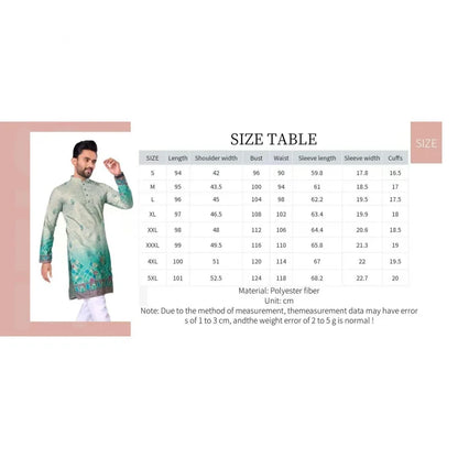 Africa Luxury Casual Islamic Arabic Abaya Robe Fashion Ethnic Print Stand Collar Youth Mid-length Shirt Coat Muslim Men Clothing
