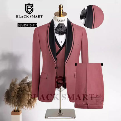 Men's Three-piece Wedding Tuxedo (Jacket + Vest + Pants) Fashion Show Concert Groom Engagement Cocktail Summer Party Men's Suit