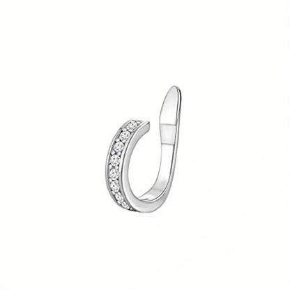 1Pc Hypoallergenic Huggie Earring Cuff for Women Men, Sparkling Cubic Zerconia Fake Carilage Clip On Ear No Piercing Jewelry
