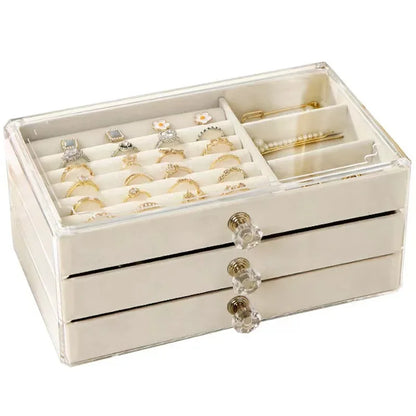 Jewelry Box 2025 New Large Capacity Exquisite Earrings Necklace Storage Ring  jewlery box  packaging box  jewelry organizer