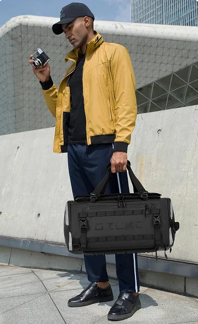 ozuko Airplane travel backpacMen's Sports Fitness Dry and Wet Separation Travel Bag Short Business Trip Weekend Camping Backpack