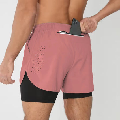 Men's Shorts Summer Sports Shorts 2 In 1 Quick Dry Workout Training Joggers Bodybuilding Fitness Short Pants Gyms Shorts Men