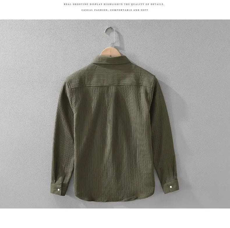 Splicing Long Sleeved Men New Shirt Autumn Loose Contrast Casual Fashion Top Multifunctional Cardigan Wool Sweater