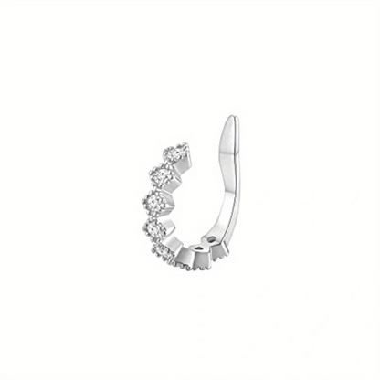 1Pc Hypoallergenic Huggie Earring Cuff for Women Men, Sparkling Cubic Zerconia Fake Carilage Clip On Ear No Piercing Jewelry