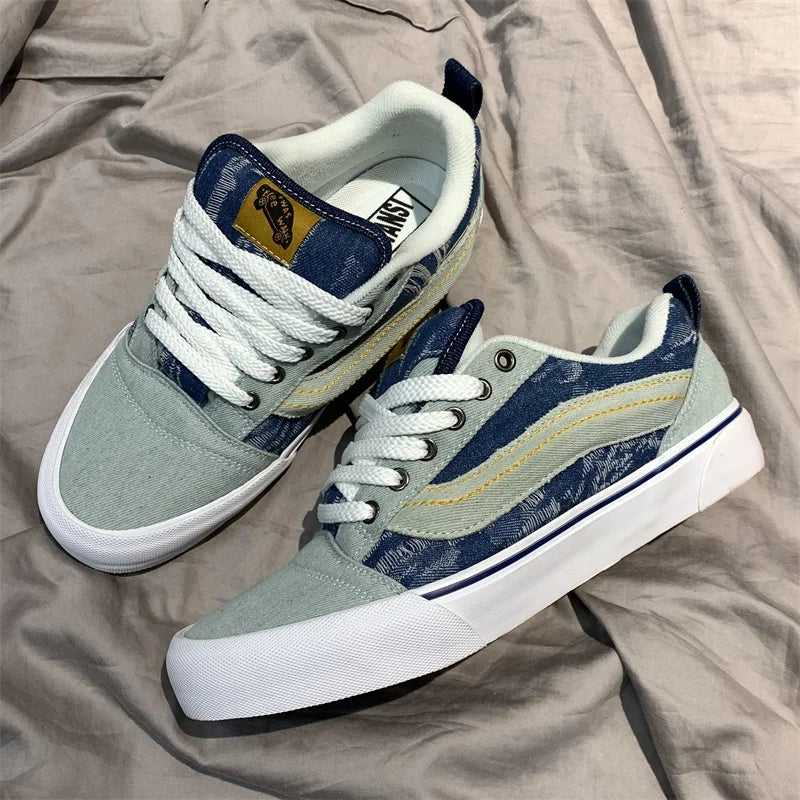 Cool Skateboard oes ex Retro Bread oes Street Sle Knuskool Couples Versatile Breathable Rubber Outsole round Toe