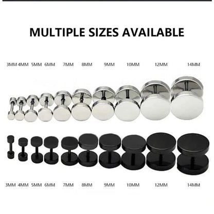 1Pair Stainless Steel Round Circle Stud Earrings For Men Women Not Fade Ear Rings Jewelry