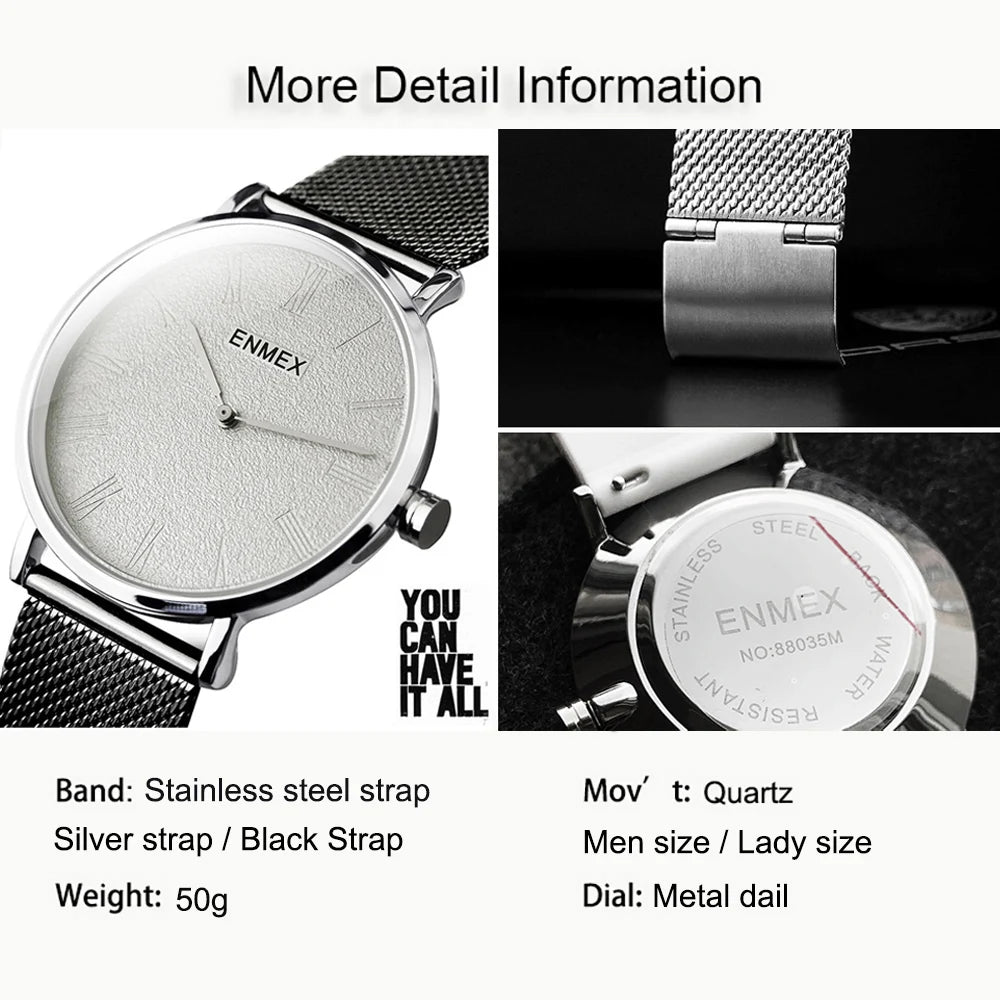 High Quality Matte Texture Dial, Stainless Steel Mesh Strap,Stylish Unisex Watch for Dad & Daily Wear,Best Gifts For Friends.