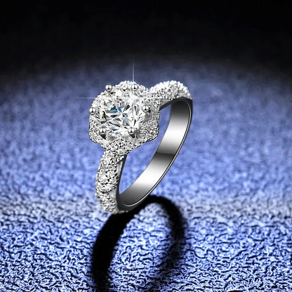2025 Boutique PT950 Platinum Diamond Ring 1 Carat Moissanite Six-Clawed Female Ring Charming Fashion Women's Jewelry