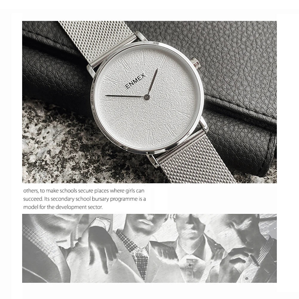 High Quality Matte Texture Dial, Stainless Steel Mesh Strap,Stylish Unisex Watch for Dad & Daily Wear,Best Gifts For Friends.