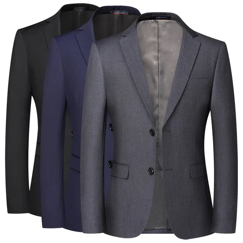 2025 Blazer New Men's Fashion Business Solid Color British Style Professional Work Groom Wedding Dress Best Man Blazer Jacket