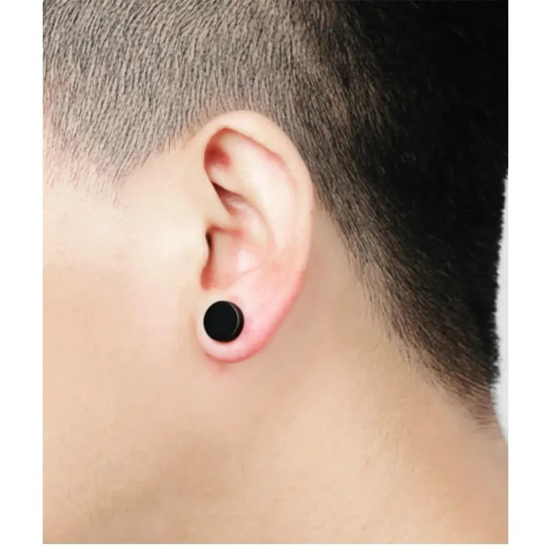 1Pair Stainless Steel Round Circle Stud Earrings For Men Women Not Fade Ear Rings Jewelry