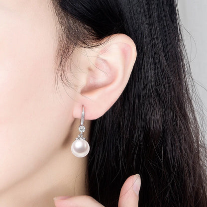 925 Sterling Silver Women's New Jewelry Original Fashion Crystal Pearl Drop Earrings XY0001