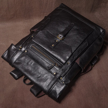 GURO High Quality Genuine Leather Backpack Men Weekend Retro Travel Bag Top Cowhide Luxury Laptop Bag Outdoor Tactical Backpacks