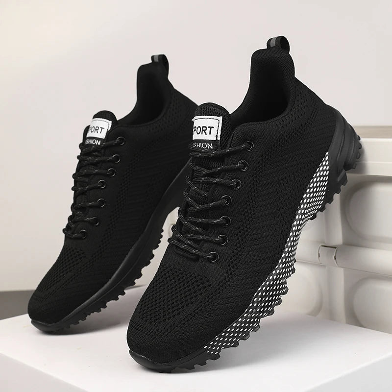 Summer Men's New Mesh Strap Tennis Sports Running Shoes Large Breathable Work and Leisure Vulcanized Shoes Zapatillas Hombre