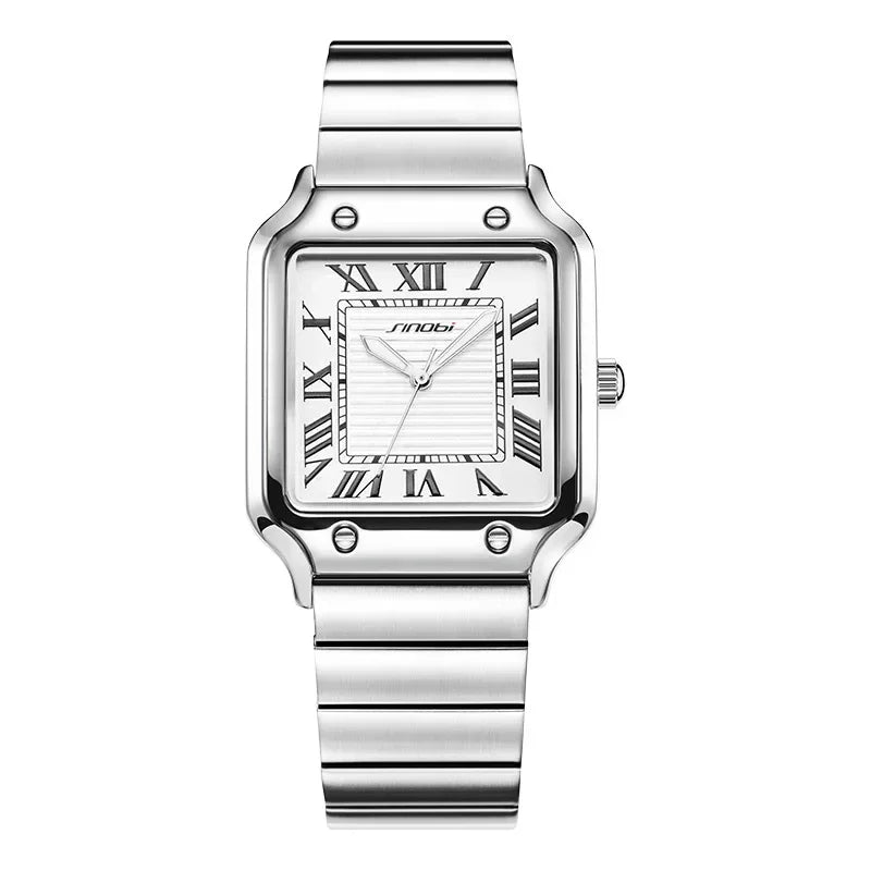 Men's Watch Men's Stable Classic Roman Square Watch Night Glow Waterproof Men's Quartz Watch 9883