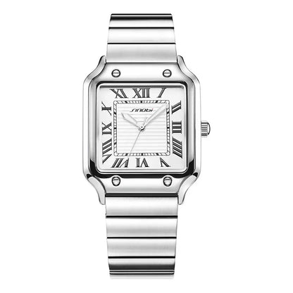 Men's Watch Men's Stable Classic Roman Square Watch Night Glow Waterproof Men's Quartz Watch 9883