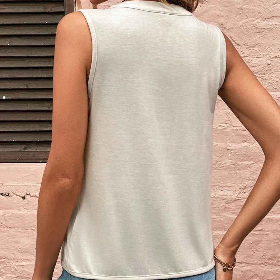 Solid Casual Loose Sleeveless Blouses For Women Fashion Summer Women's Shirts Blouses Elegant Youth Female Tank Tops Streetwear