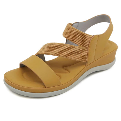 Summer New Sweet Sports Style Women's Fashion Elastic Band Comfortable 4 CM Thick Sole Lightweight Beach Casual Sandals