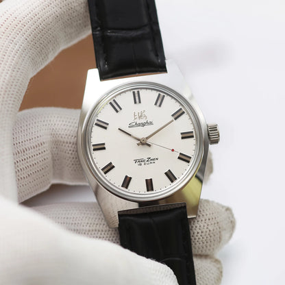 Shanghai Watches Sterile Dial Bauhaus Design 36mm Men's Mechanical Wristwatches Drop Shipper 7120